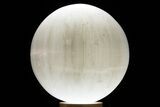 5" Large "Selenite" (Satin Spar) Spheres - With LED Light Stand - Photo 2